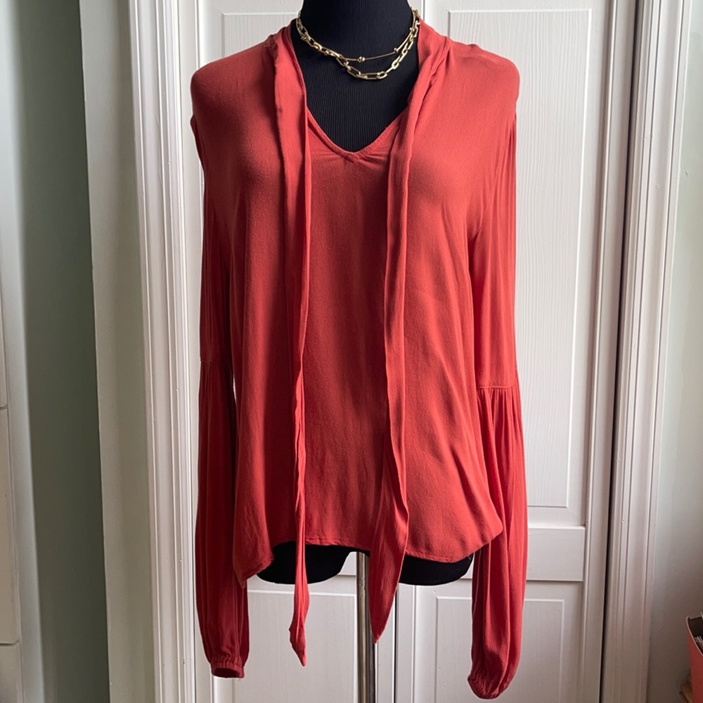 Forever 21 Boho Blouse orange pink color